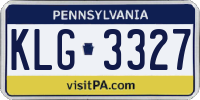 PA license plate KLG3327