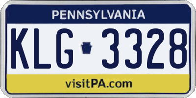 PA license plate KLG3328