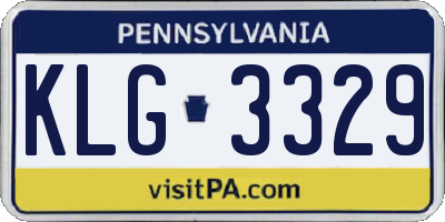 PA license plate KLG3329