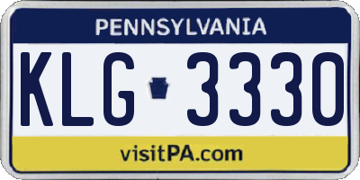 PA license plate KLG3330