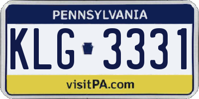 PA license plate KLG3331