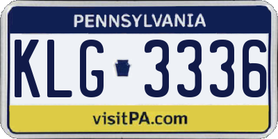 PA license plate KLG3336