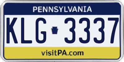 PA license plate KLG3337