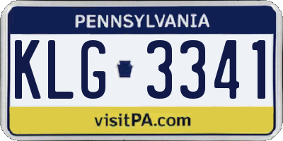 PA license plate KLG3341