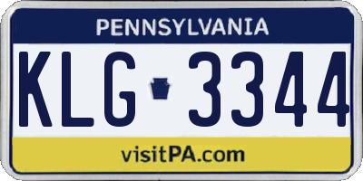 PA license plate KLG3344