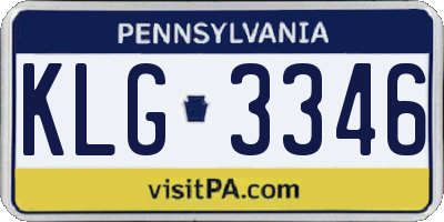 PA license plate KLG3346