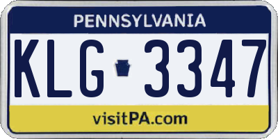 PA license plate KLG3347