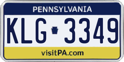 PA license plate KLG3349