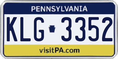 PA license plate KLG3352