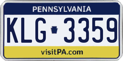 PA license plate KLG3359