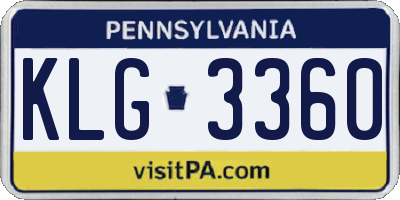 PA license plate KLG3360