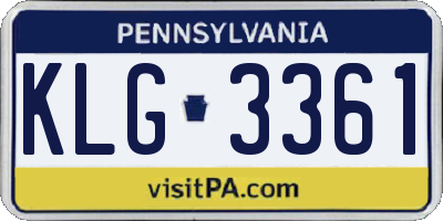 PA license plate KLG3361