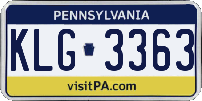 PA license plate KLG3363