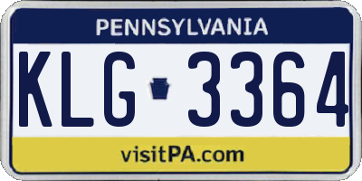 PA license plate KLG3364