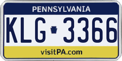 PA license plate KLG3366