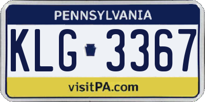 PA license plate KLG3367