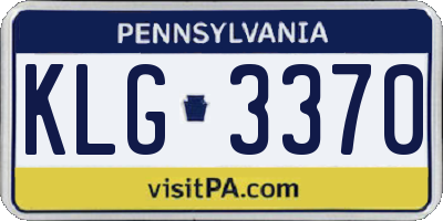 PA license plate KLG3370