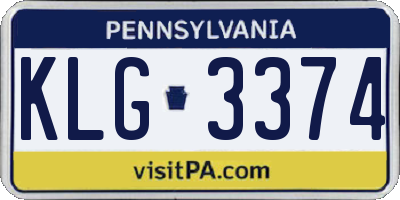 PA license plate KLG3374