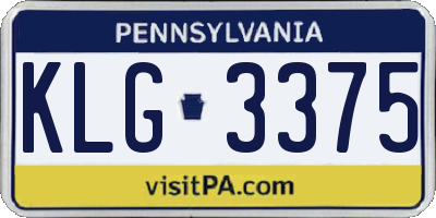 PA license plate KLG3375
