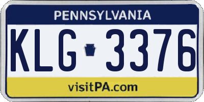 PA license plate KLG3376