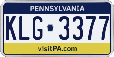 PA license plate KLG3377