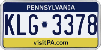 PA license plate KLG3378