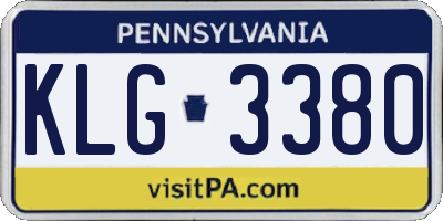 PA license plate KLG3380