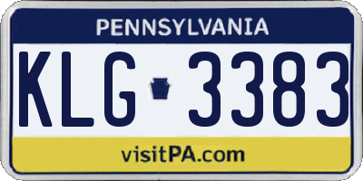 PA license plate KLG3383
