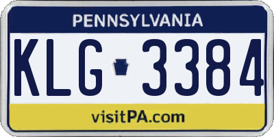 PA license plate KLG3384