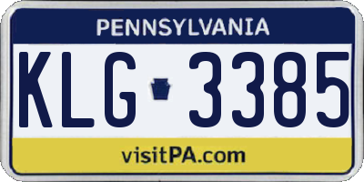PA license plate KLG3385