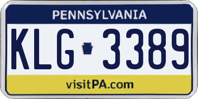 PA license plate KLG3389