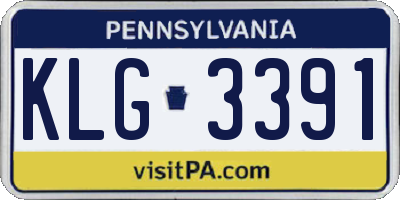 PA license plate KLG3391