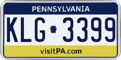 PA license plate KLG3399