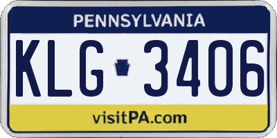 PA license plate KLG3406