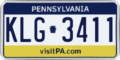 PA license plate KLG3411