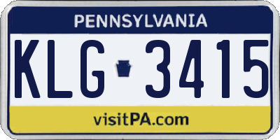 PA license plate KLG3415