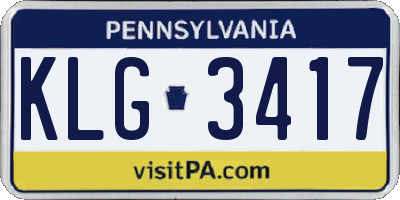 PA license plate KLG3417