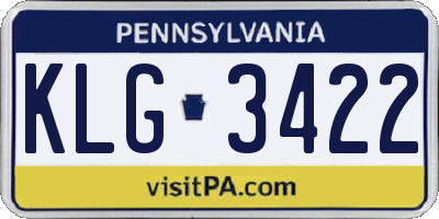 PA license plate KLG3422
