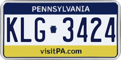 PA license plate KLG3424