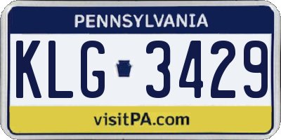 PA license plate KLG3429