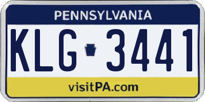 PA license plate KLG3441