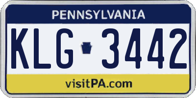 PA license plate KLG3442