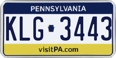 PA license plate KLG3443
