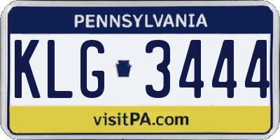 PA license plate KLG3444