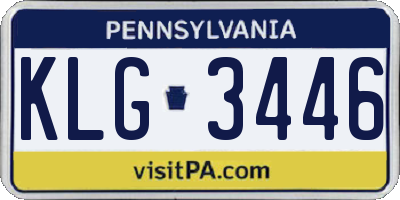 PA license plate KLG3446