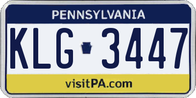 PA license plate KLG3447
