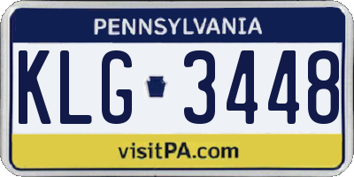 PA license plate KLG3448