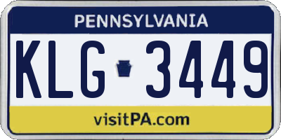 PA license plate KLG3449