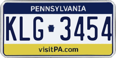 PA license plate KLG3454