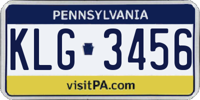 PA license plate KLG3456